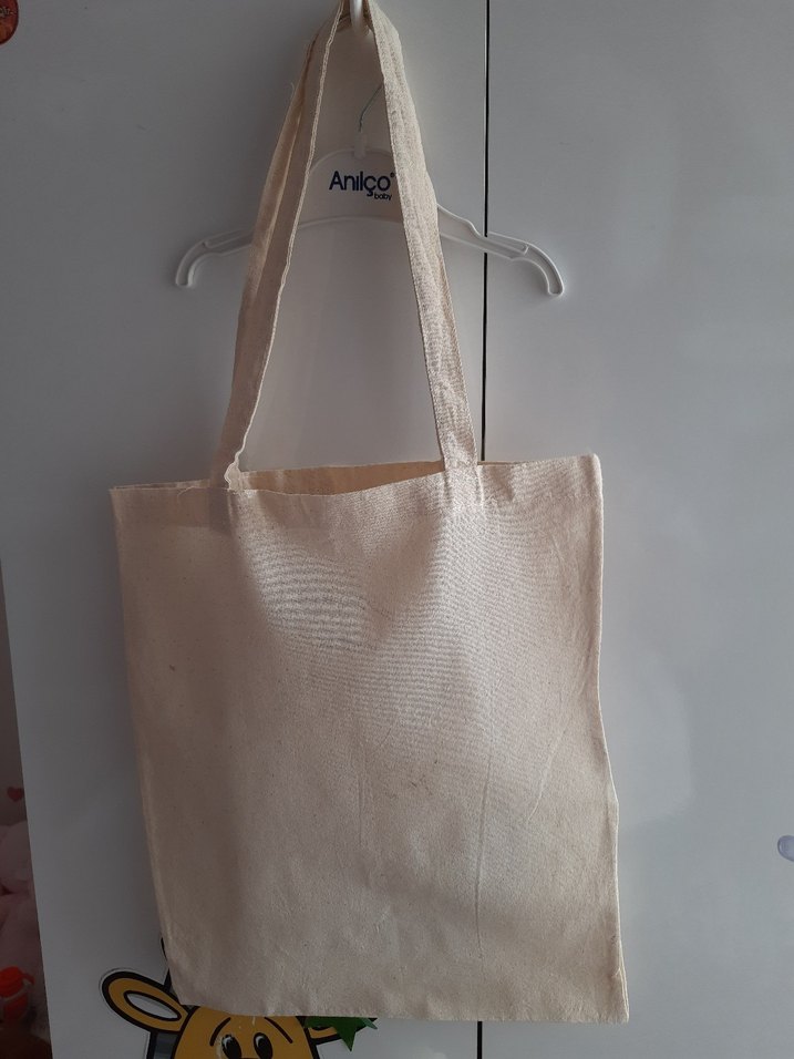 Bej Baskılı Pamuklu Kadın Çanta - Görsel 5