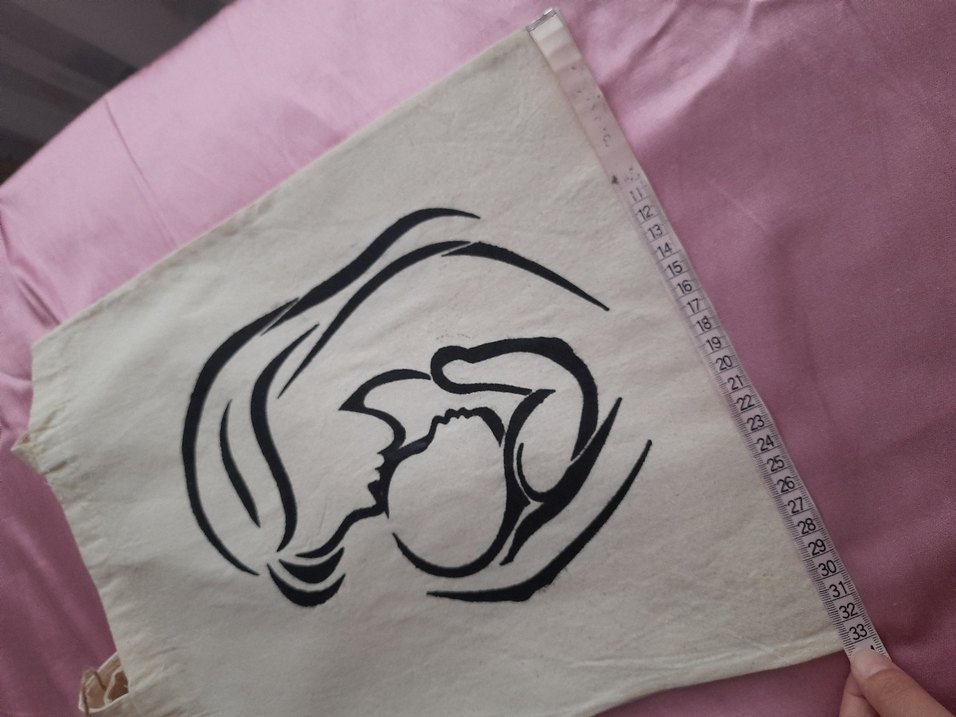 Bej Baskılı Pamuklu Kadın Çanta - Görsel 3