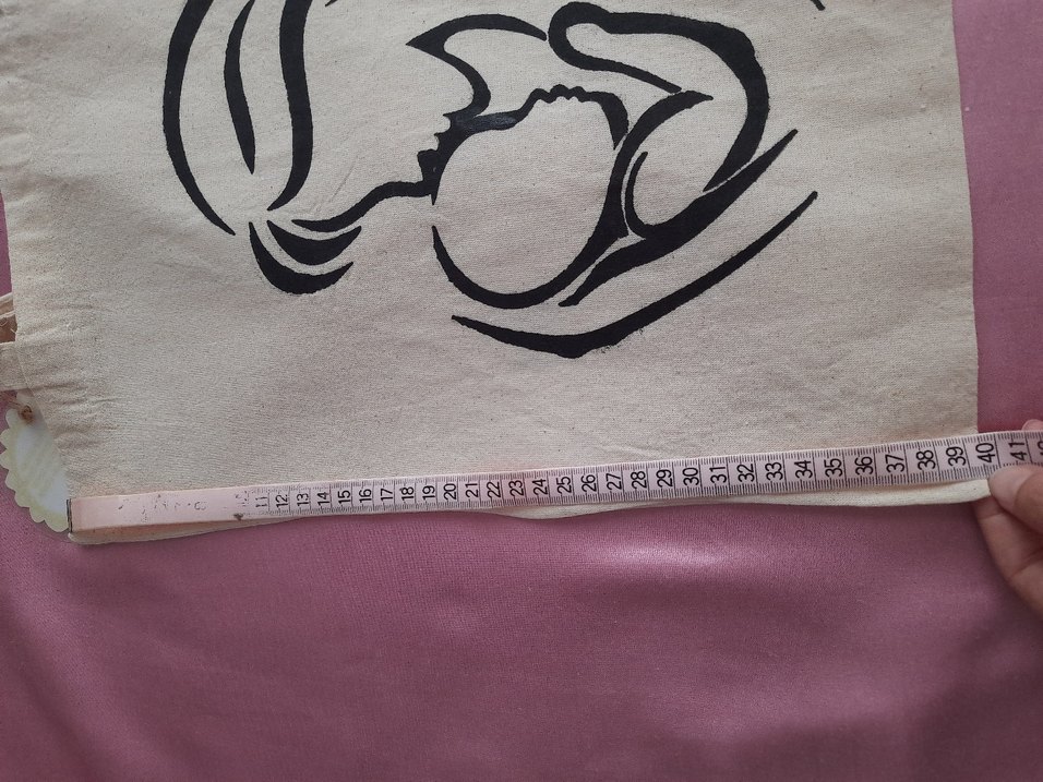 Bej Baskılı Pamuklu Kadın Çanta - Görsel 4