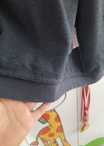 Erkek Çocuk Gri Fermuarlı Sweatshirt - Görsel 5