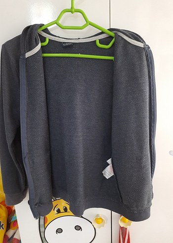 Erkek Çocuk Gri Fermuarlı Sweatshirt - Görsel 6