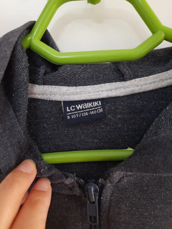 Erkek Çocuk Gri Fermuarlı Sweatshirt - Görsel 2