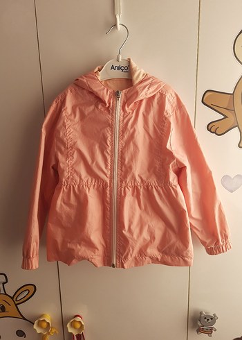 Kız Çocuk Pembe Fermuarlı Yağmurluk - Görsel 2