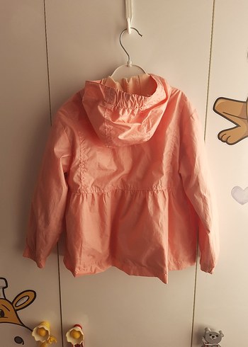 Kız Çocuk Pembe Fermuarlı Yağmurluk - Görsel 4