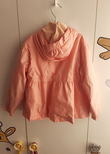 Kız Çocuk Pembe Fermuarlı Yağmurluk - Görsel 3