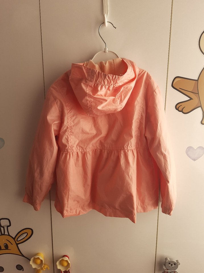 Kız Çocuk Pembe Fermuarlı Yağmurluk - Görsel 4