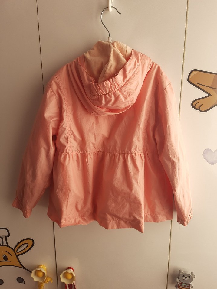 Kız Çocuk Pembe Fermuarlı Yağmurluk - Görsel 3