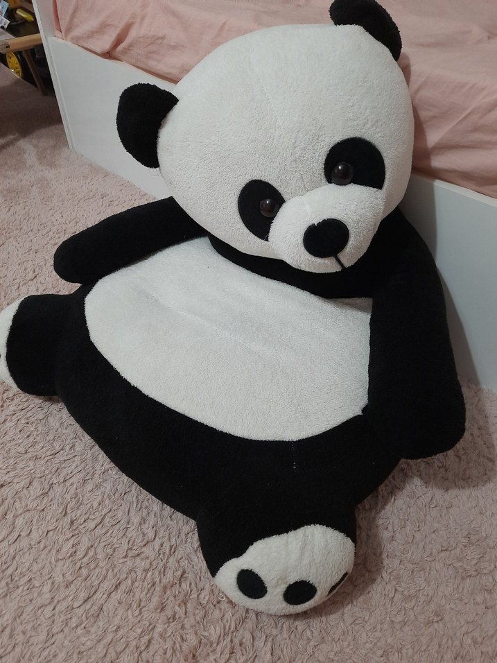 Gri Siyah Peluş Panda Oyuncak - Görsel 2