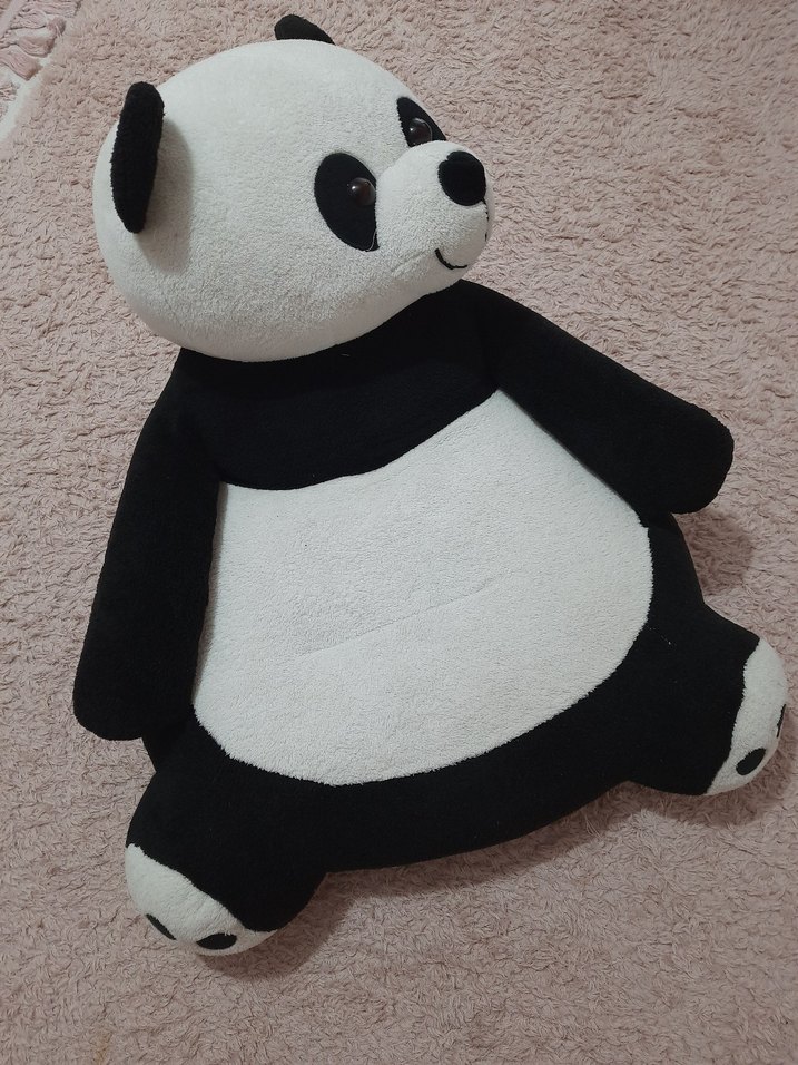 Gri Siyah Peluş Panda Oyuncak - Görsel 5