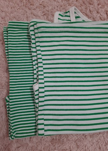 Yeşil Çizgili Bebek atleti 2'li - Görsel 4