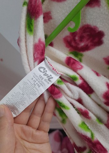 Kız Çocuk Pembe Çiçekli Fırfırlı Panço - Görsel 3