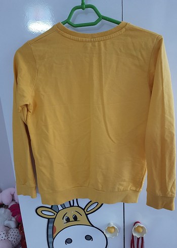 Sarı Uzun Kollu Kral Şakir Baskılı Sweatshirt - Görsel 6