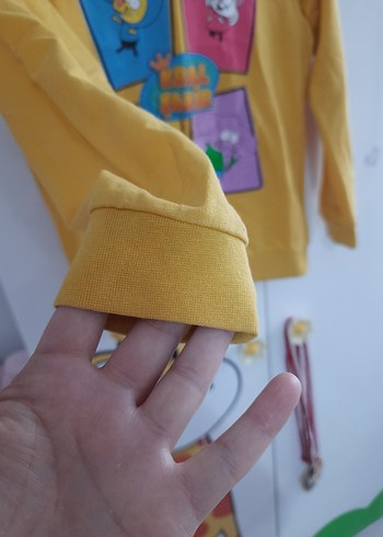 Sarı Uzun Kollu Kral Şakir Baskılı Sweatshirt - Görsel 5