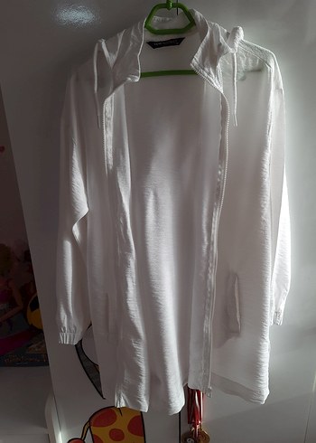 Kadın Beyaz Uzun Kollu Keten Ceket - Görsel 7