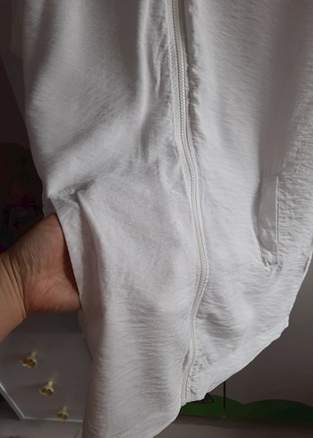 Kadın Beyaz Uzun Kollu Keten Ceket - Görsel 6