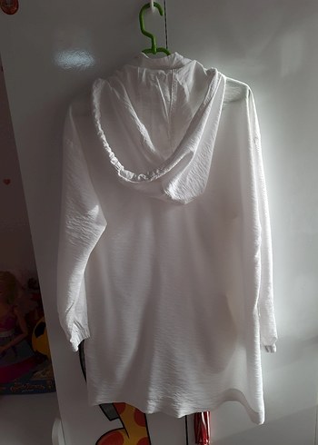 Kadın Beyaz Uzun Kollu Keten Ceket - Görsel 3