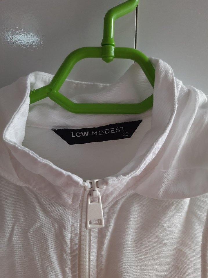 Kadın Beyaz Uzun Kollu Keten Ceket - Görsel 2