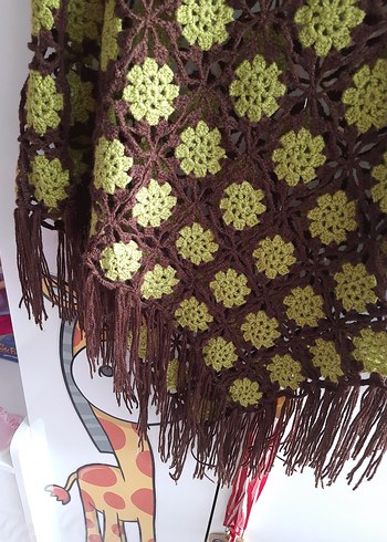 Kız Çocuk Örgü Bohem Püsküllü Panço - Görsel 7