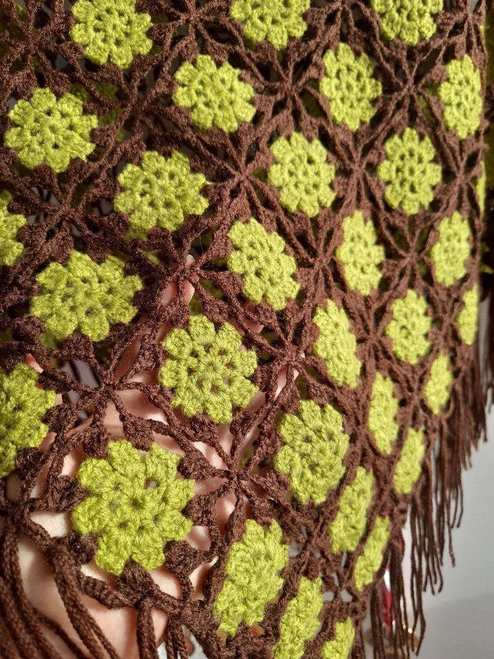 Kız Çocuk Örgü Bohem Püsküllü Panço - Görsel 2