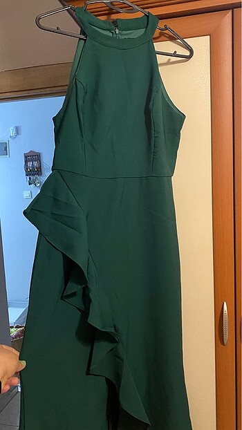 Yeşil dokuma kumaş elbise #trendyomilla#zara#