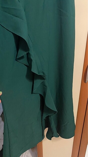 xl Beden Yeşil dokuma kumaş elbise #trendyomilla#zara#