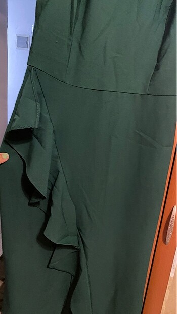 xl Beden yeşil Renk Yeşil dokuma kumaş elbise #trendyomilla#zara#