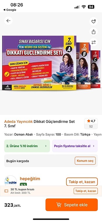  Dikkati güçlendirme seti
