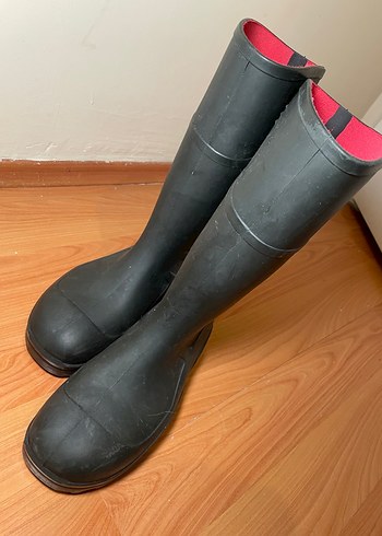 Siyah Uzun Kauçuk Botlar Velcro - Görsel 3