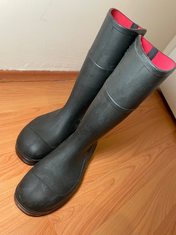 Siyah Uzun Kauçuk Botlar Velcro - Görsel 3