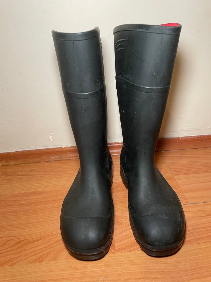 Siyah Uzun Kauçuk Botlar Velcro - Görsel 2