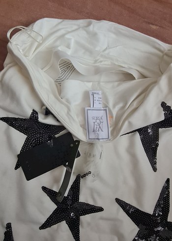 Beyaz Straplez Payetli Midi Elbise - Görsel 5