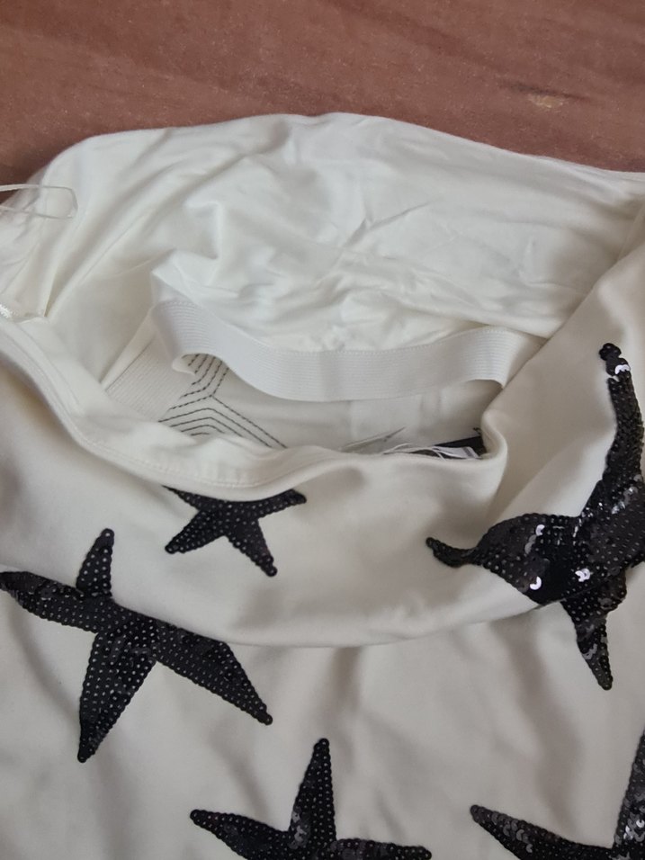 Beyaz Straplez Payetli Midi Elbise - Görsel 4