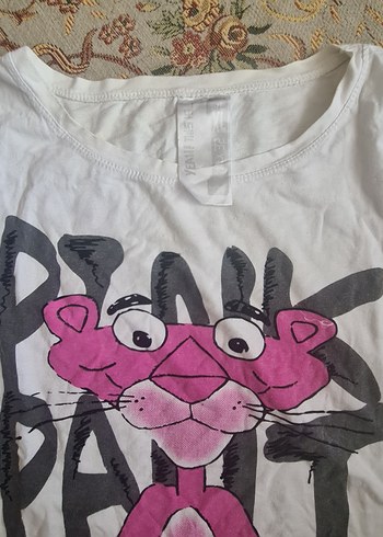 Pembe Panter Baskılı Tişört - Görsel 2