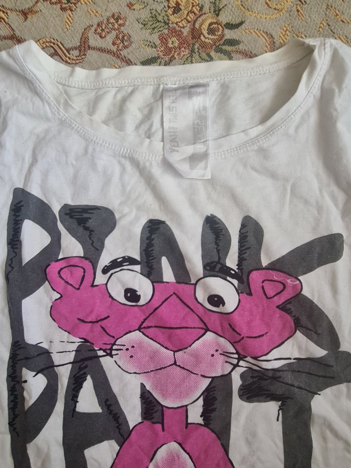 Pembe Panter Baskılı Tişört - Görsel 2