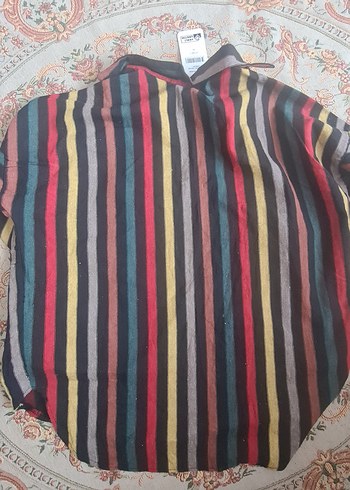 Çok Renkli Uzun Kollu Düğmeli Kadın Gömlek - Görsel 4