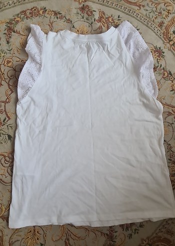 Kısa Kollu Beyaz Kadın tşhirt - Görsel 6