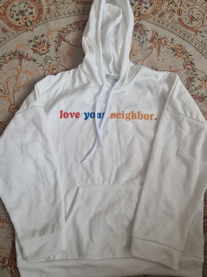 Kapüşonlu Beyaz Kadın Sweatshirt - Görsel 2