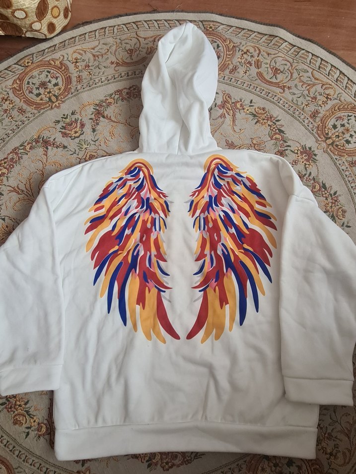 Kapüşonlu Beyaz Kadın Sweatshirt - Görsel 5