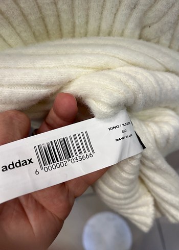 Addax Beyaz Fitilli Örgü Kadın Kazak