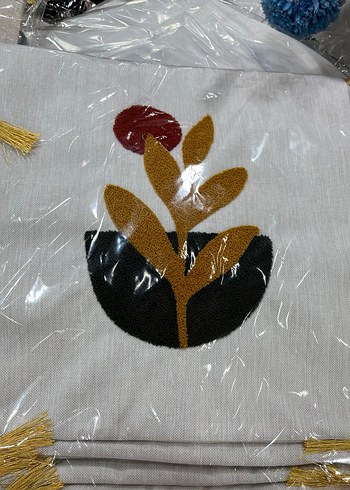 Gri İşlemeli Bohem Dekoratif Yastık Kılıfı - Görsel 4