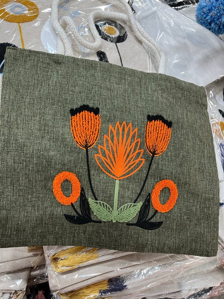 Gri İşlemeli Bohem Dekoratif Yastık Kılıfı - Görsel 5