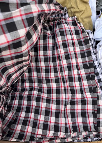 Erkek Mavi Kareli Düğmeli Pijama Altı - Görsel 3