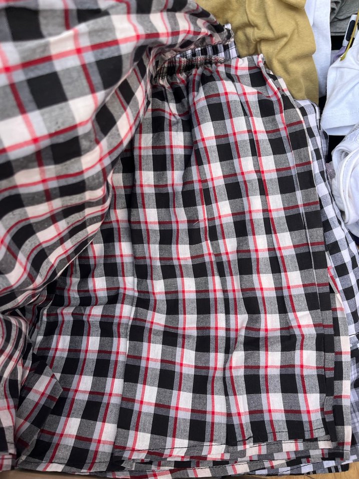 Erkek Mavi Kareli Düğmeli Pijama Altı - Görsel 3