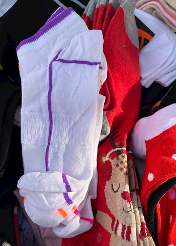 Renkli Tie-Dye Desenli Çorap - Görsel 2