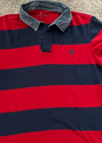 LC Waikiki Erkek Kırmızı Lacivert Çizgili Polo Tişört