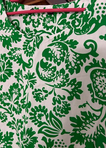 Yeşil Baskılı midi boy 3 Xl desenli büyük beden yeni elbise - Görsel 2