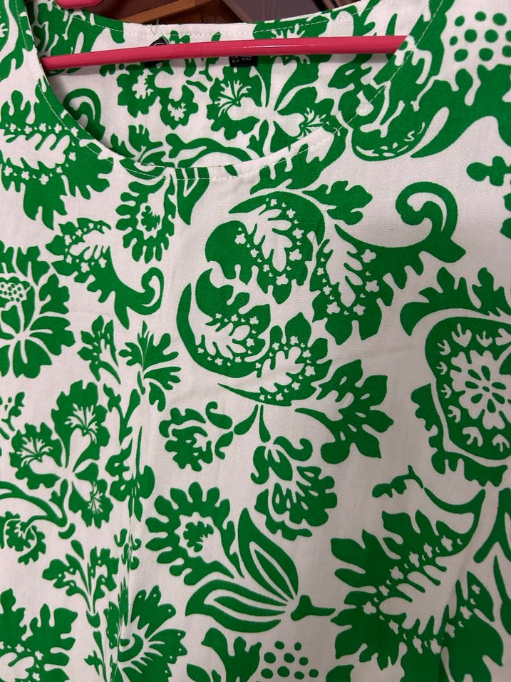 Yeşil Baskılı midi boy 3 Xl desenli büyük beden yeni elbise - Görsel 2