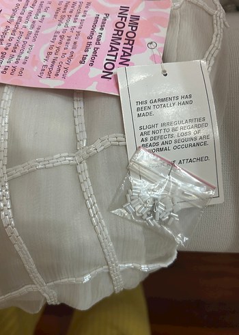 Kalın askılı , midi boy payetli abiye Beyaz Elbise - Görsel 3