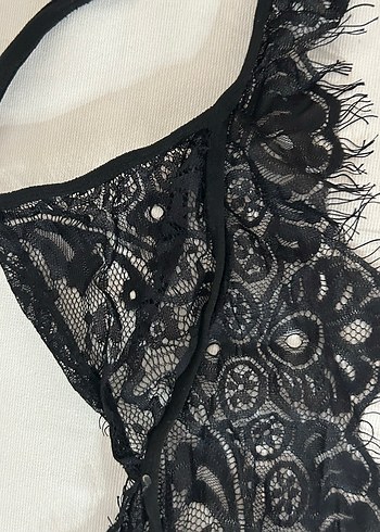 Siyah Gotik dantel  Bralet/sütyen - Görsel 2