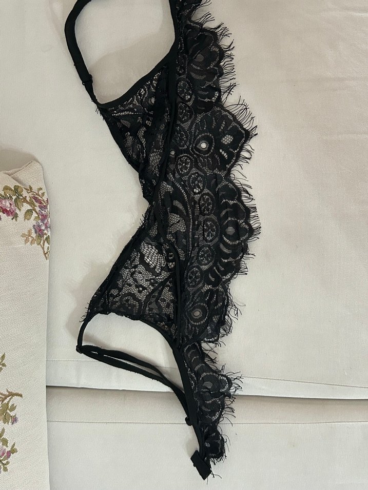 Siyah Gotik dantel  Bralet/sütyen - Görsel 3